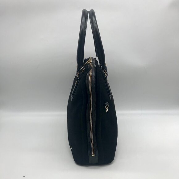 Halston Heritage Black Suede Convertible Satchel - Picture 4 of 12